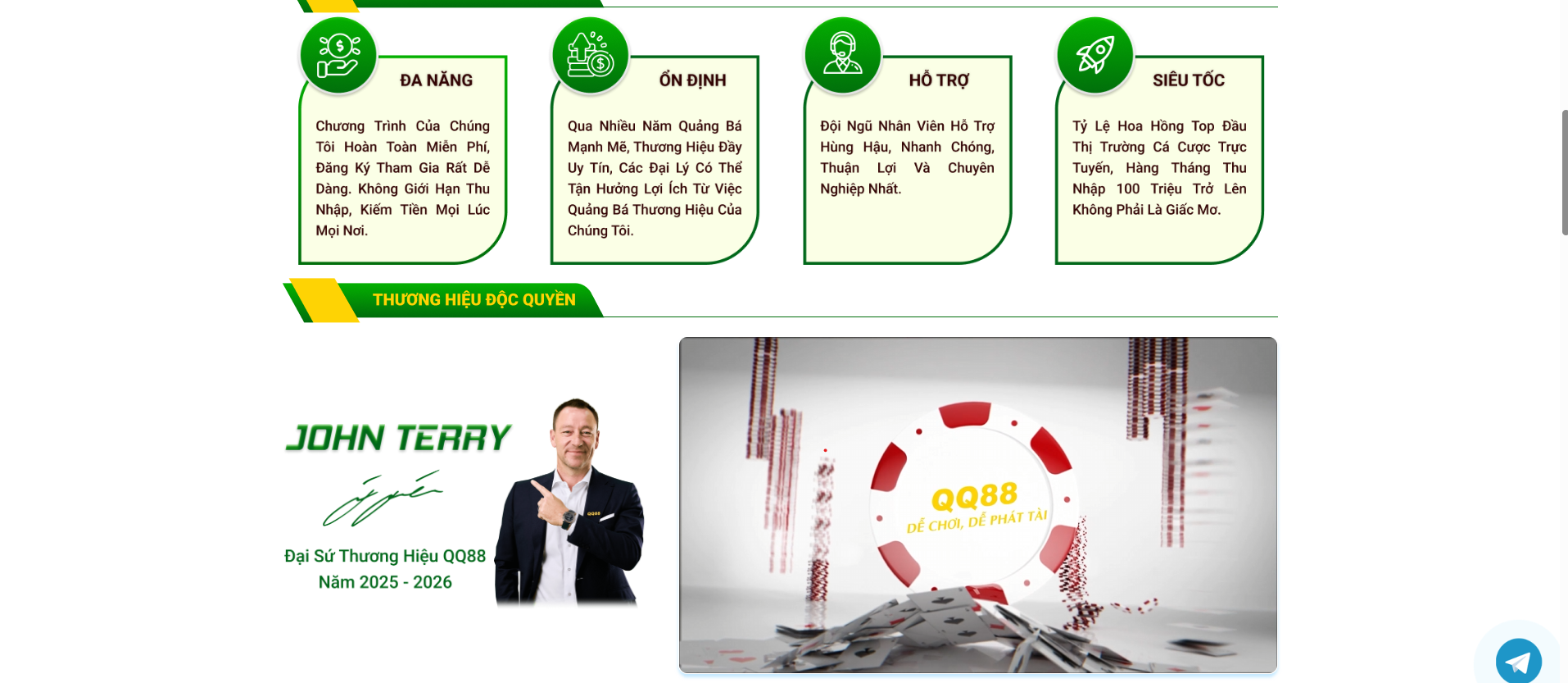 Ưu điểm nổi bật khi trở thành đại lý QQ88